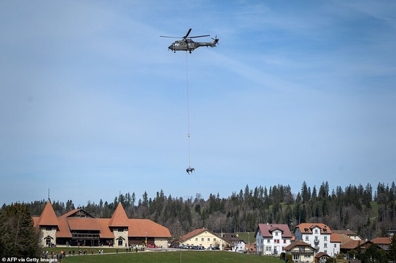 Как швейцарские ВВС эвакуируют лошадей? 