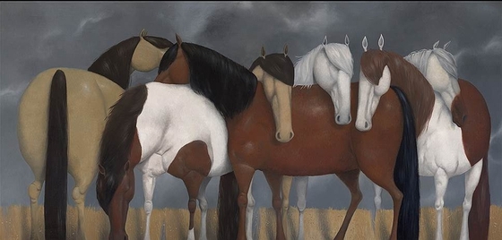 Степь и лошади на картинах Зорикто Доржиева